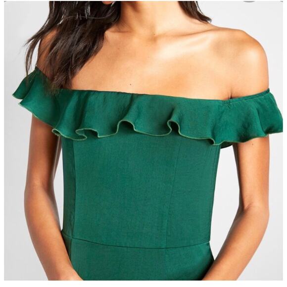 Modcloth Ruffled and Radiant Off-the-Shoulder Dress New With Tags Size S green - Picture 3 of 6